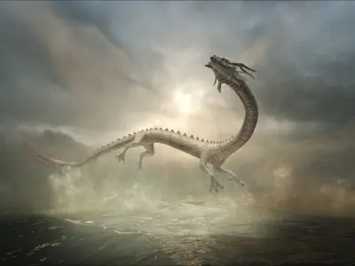 Asian Serpent Dragon Low-poly 3D model