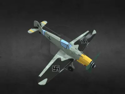 BF109G world war ii fighter plane Low-poly 3D model