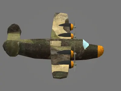 Bomber B25 Low Poly 3d Model Low-poly 3D model