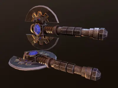 Medium Dwarf Axe Low-poly 3D model