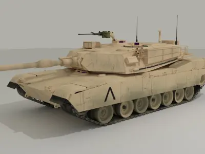 M1 Abrams - Desert camo US tank 3D model