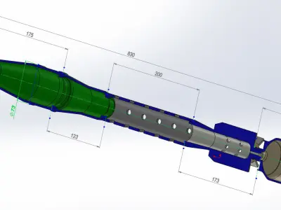 73mm OG-9M Projected Grenade Shell Projectile 3D model