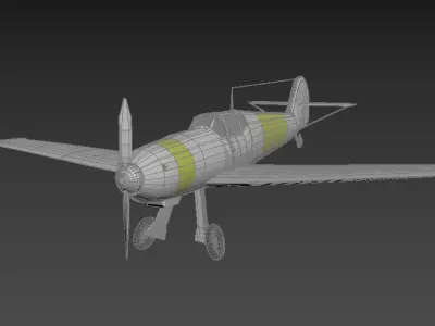 BF-109 F wwii fighter plane Low-poly 3D model