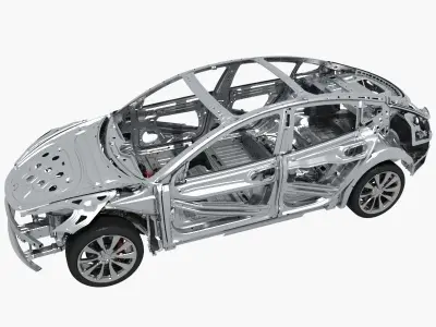 Electric Car Chassis frame 3D model