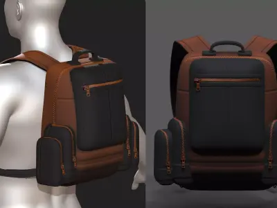 Backpack military combat soldier armor scifi Generic camp  Low-poly 3D model