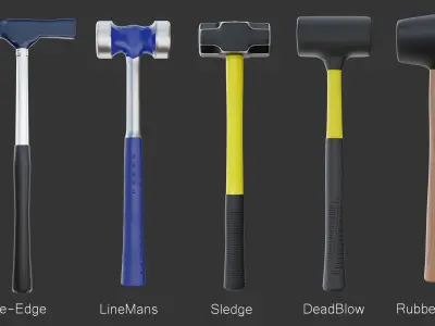 Realistic Hammers Collection 3D model