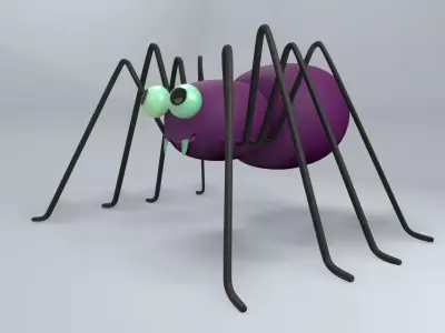 Friendly Spooky Spider Cartoon Styled Character 3D model