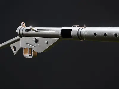 Sten Mk II - British WW2 Submachine Gun Low-poly 3D model