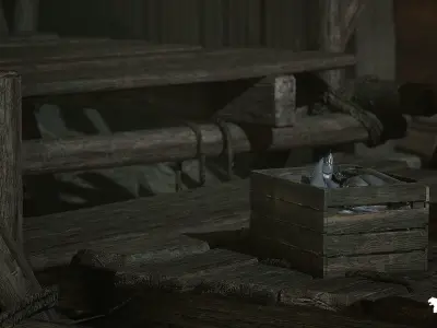 Asian Fishing Village Environment Low-poly 3D model