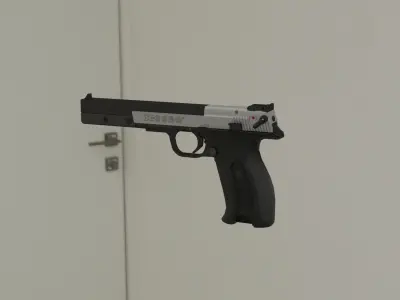 Hammerli X-Esse Long Stylised Low-poly Pistol Low-poly 3D model