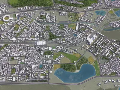 Navi Mumbai - 3D City Model Low-poly 3D model