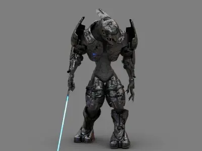 Alien Chief  rigged - animated character 3D model