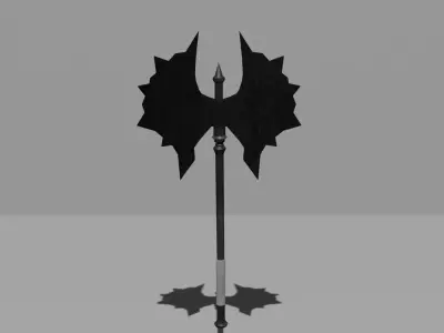 Dark Fantasy Battle Axe Game Ready 3D Model Low-poly 3D model