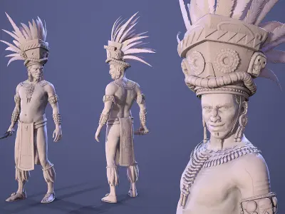 Aztec Priest - Game Ready Model Low-poly 3D model