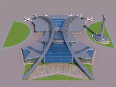 0194 - Airport Building 3D model