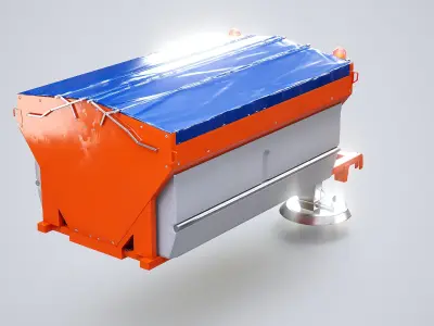 3D Road Salt Spreader Model - Winter Snow Removal Equipment for Trucks 3D model