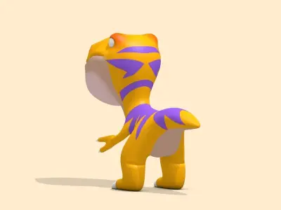 Cartoon Tyrannosaurus T-Rex Dinosaur Low-poly 3D model