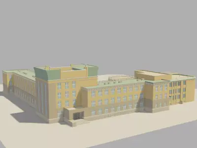 High School Low-poly 3D model
