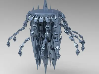 Jelly Fish Sci fi array 8  Low-poly 3D model