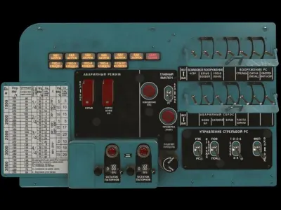 Mi-8MT Mi-17MT Left Circuit Breaker Console Russian Low-poly 3D model