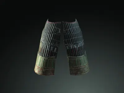 Japan Samurai Haidate Low-poly 3D model