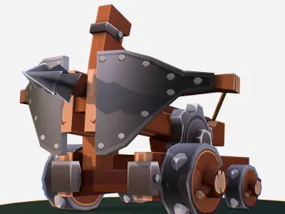 Medieval Ballista Handpaint Cartoon Low-poly 3D model