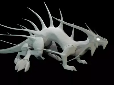 Lizard Dragon LARGE Low-poly 3D model