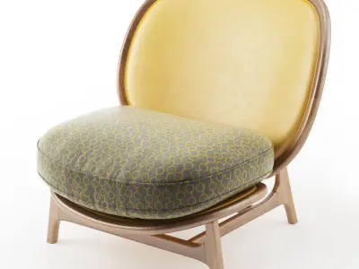Sillon lounge chair with fabric and wooden frame Free 3D model