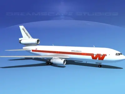 Douglas DC-10 Western 3D model