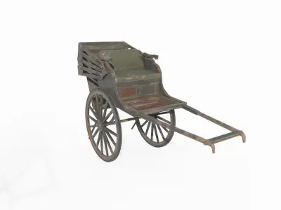 Old style Indian rickshaw 3D model