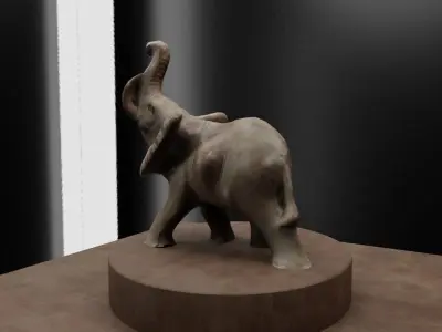 3D Scanned Porcelain Elephant 3D model
