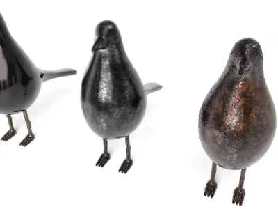 Bird Trinket Set Low-poly 3D model