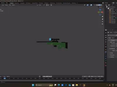 Game Ready Low Poly Sniper Rifle Low-poly 3D model