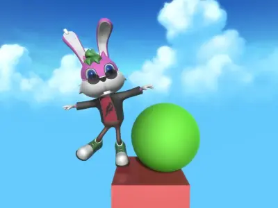 Cutie Punk Rabbit Free low-poly 3D model