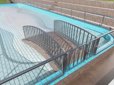 Aquatic Animal Show Arena with Tiered Seating 3D model