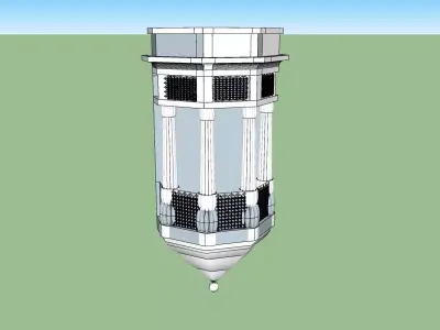 indian jodhouri stone jharoha bay window Low-poly 3D model