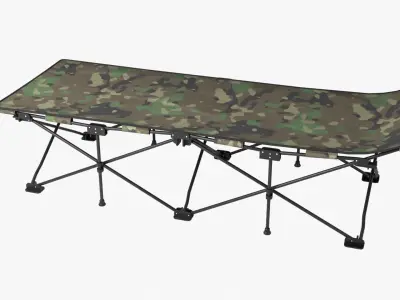 Folding cot Low-poly 3D model