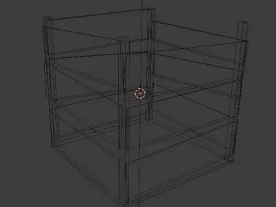 Wooden box for stones food tools Free low-poly 3D model