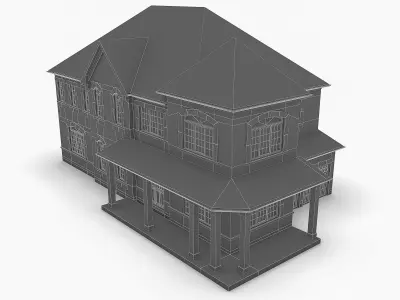 Cottage House 09  Low-poly 3D model