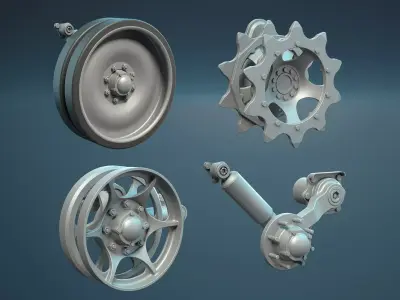 M113 Wheels Collection 3D model
