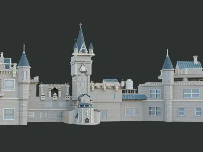 Castle GameReady With PBR Unity Unreal Engine Textures Included Low-poly 3D model