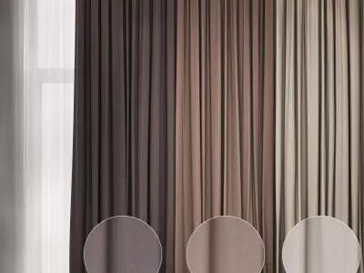 CurtansSet-01 Free 3D model