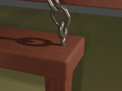 Wooden outdoor porch swing chair Free 3D model