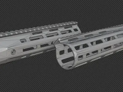 AR-15 KAC URX4 85Inch M-LOK Handguard Low-poly 3D model