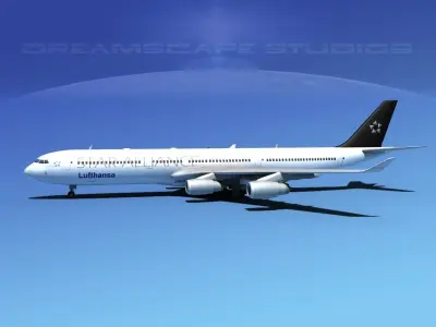 Airbus A340-600 Lufthansa Star 3D model