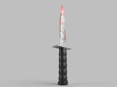 knife with flames Low-poly 3D model