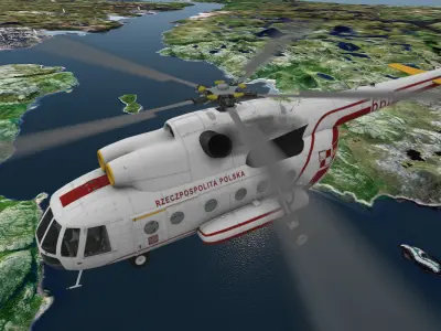 Mi-8T Poland Air Force Animated Low-poly 3D model