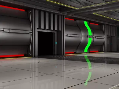 Sci Fi Futuristic Corridor 3D model buy