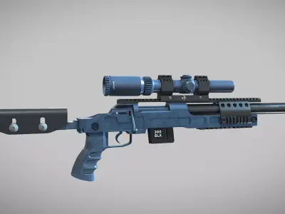 SPR-300 PRO lowpoly sniper rifle Low-poly 3D model