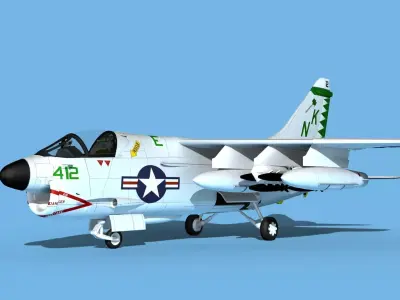 Chance Vought A-7C Corsair II V19 USN 3D model